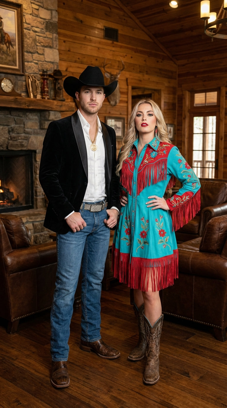 Mens Black Velvet Cowboy Blazer – Western Formal Jacket with Satin Lapel