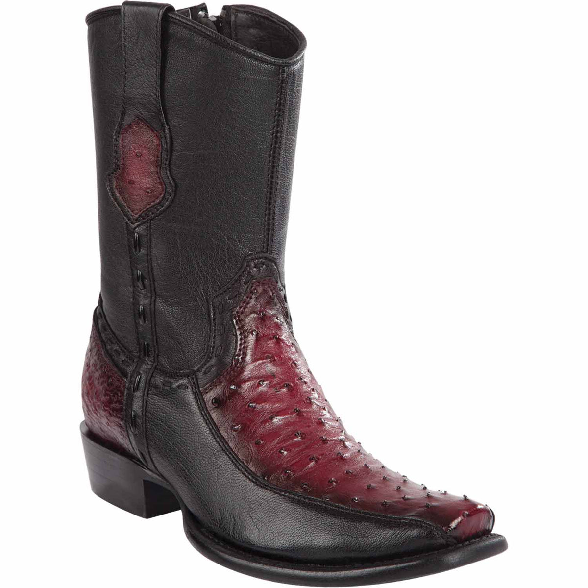 Men's Wild West Ostrich with Deer Dubai Toe Short Boots 279BF03