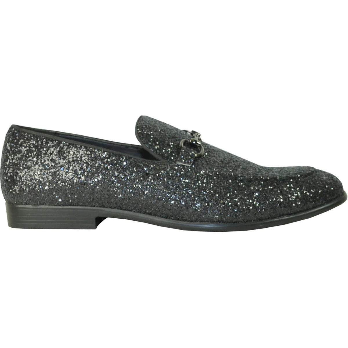 "Black Sequin Prom 2026 Tuxedo Loafer - Modern Men's Glitter Footwear"