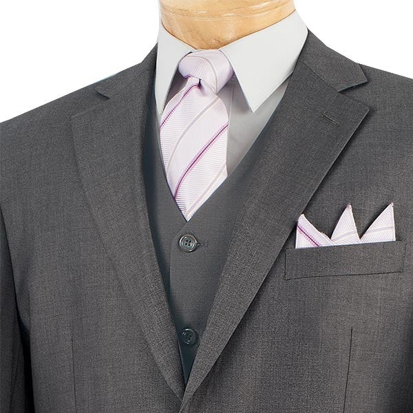 Morgan Collection - Regular Fit 3 Piece 2 Button Heather Gray