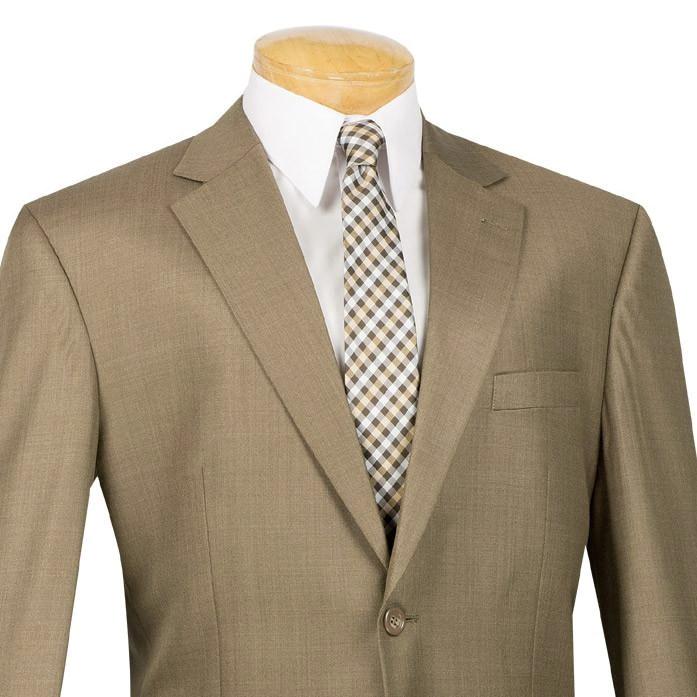Monte Carlo Collection - Regular Fit 2 Piece 2 Button Textured Weave In Taupe
