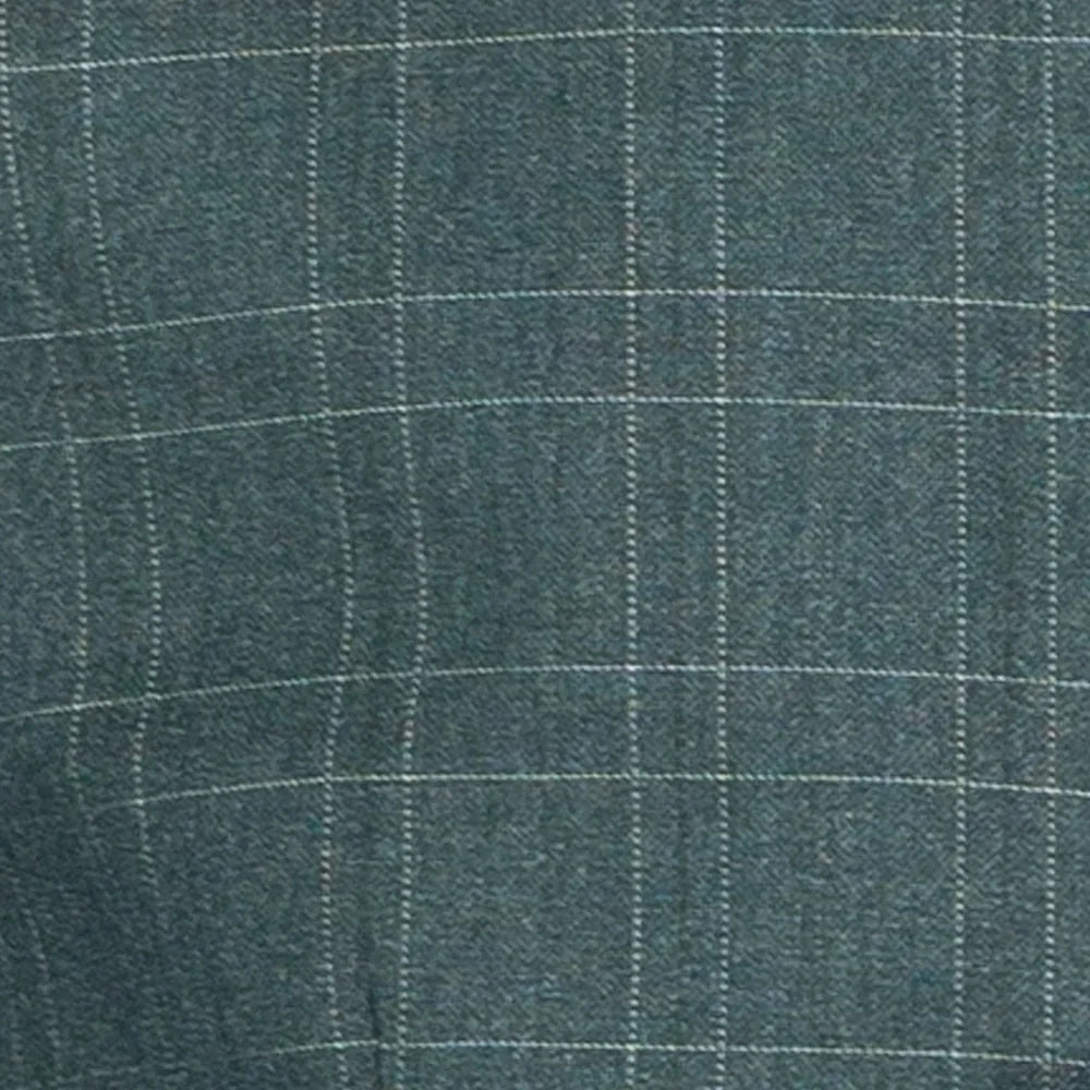 Men's Forest Green Windowpane Three Piece Suit