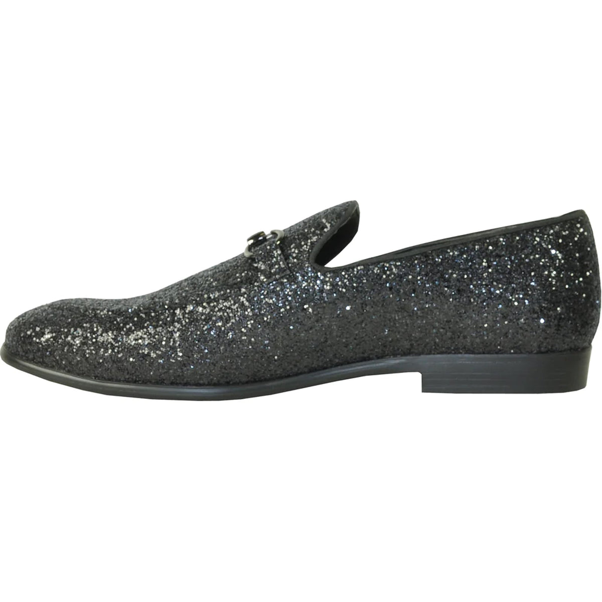 "Black Sequin Prom 2026 Tuxedo Loafer - Modern Men's Glitter Footwear"