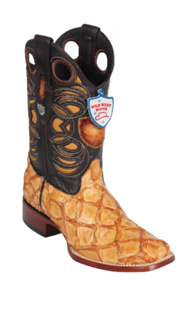 Bota de Pirarucu Original Horma Punta Recortada Wild West