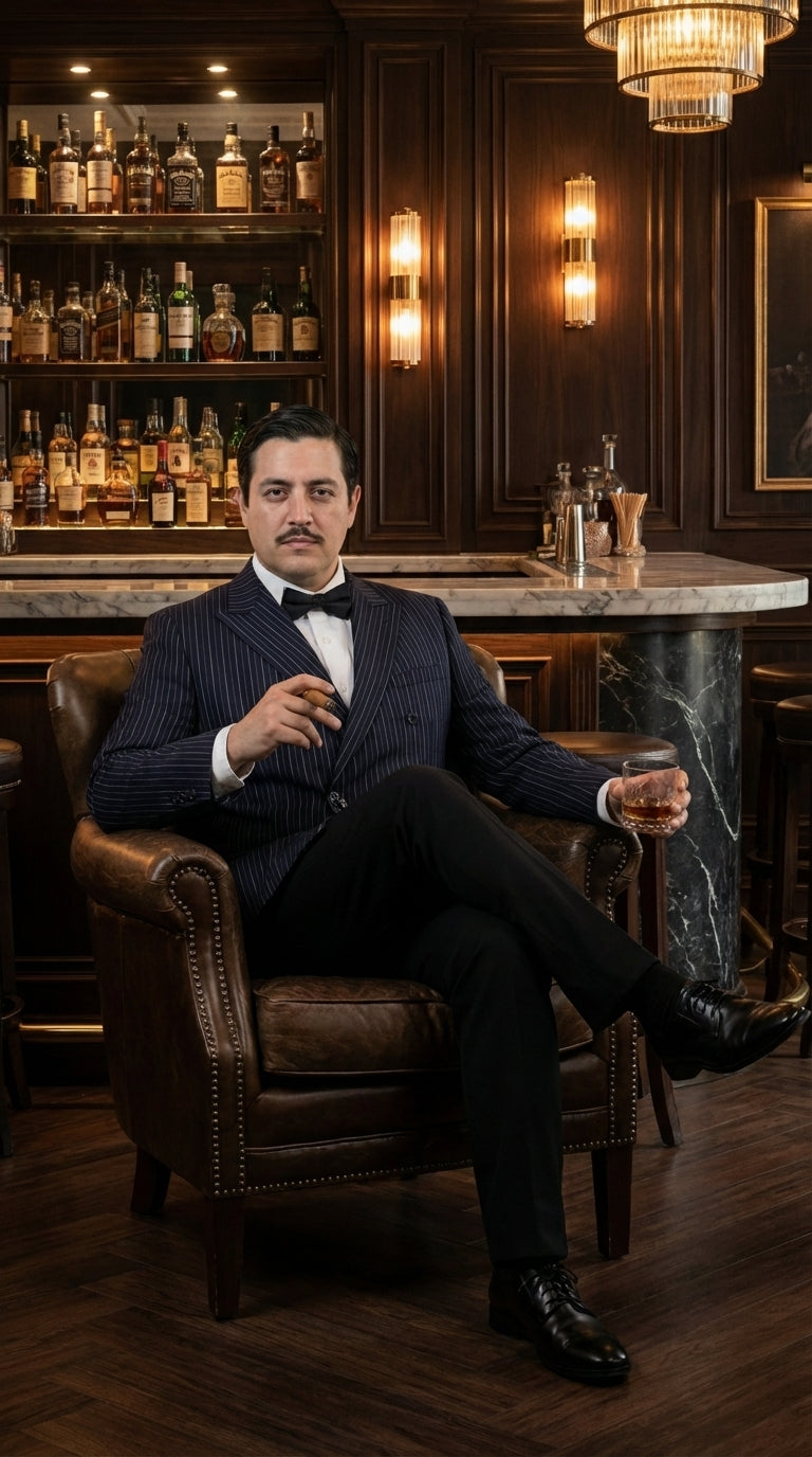 Men’s Black Pinstripe Blazer Gomez Addams Inspired Jacket – Vintage Double Breasted Formal Blazer, Classic Party Costume Wear, Elegant Evening