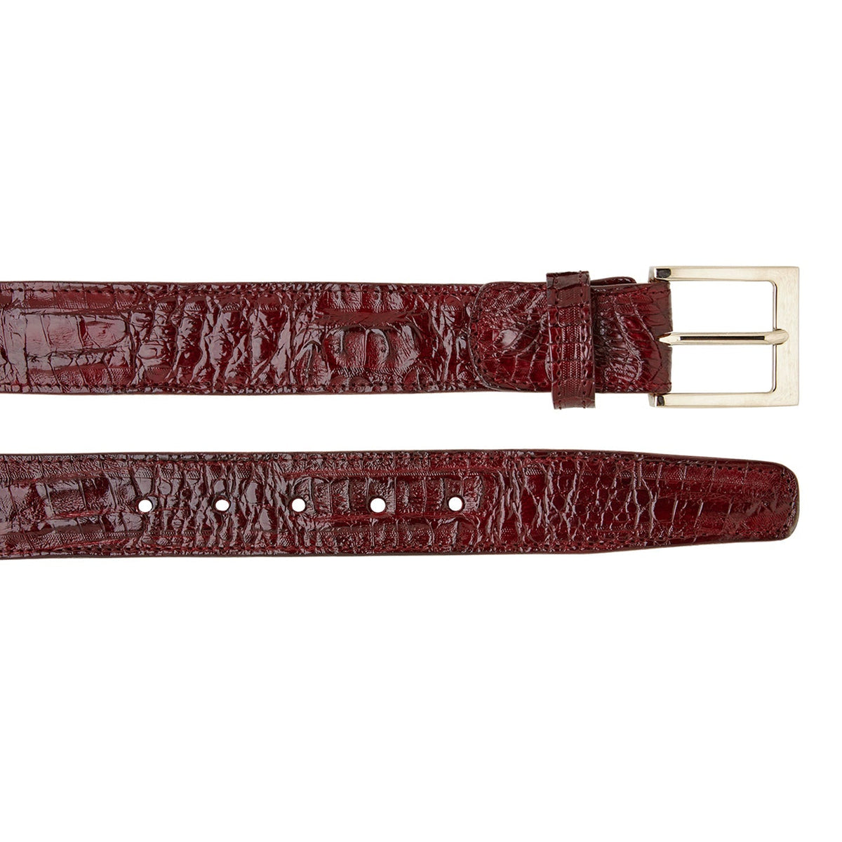 Belvedere Caiman Belt- Burgundy