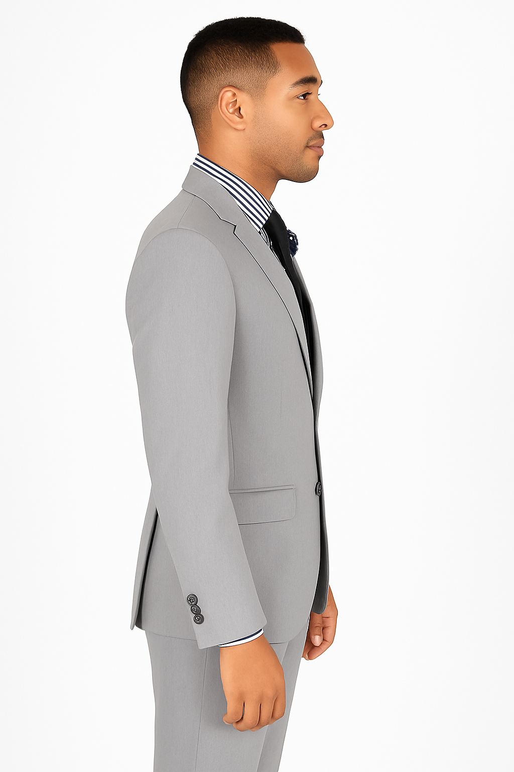 Ultra Slim Fit 2 Piece Suit Stretch Fabric in Solid Gray