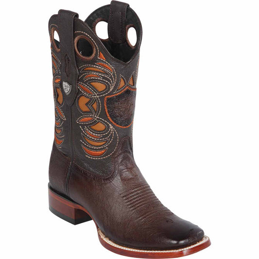 Brown Smooth Ostrich Ranch Boots