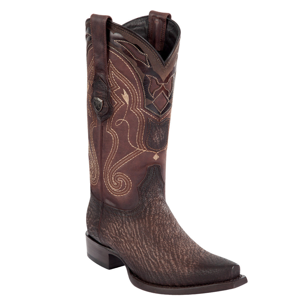 Men’s Shark Skin Cowboy Boots, Western Exotic Boots in Brown, Sand and Cognac