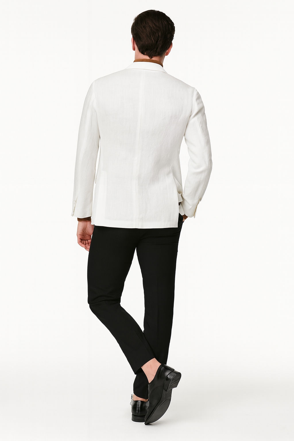 Mens White Linen Blazer Classic Two-Button Lightweight Sport Coat