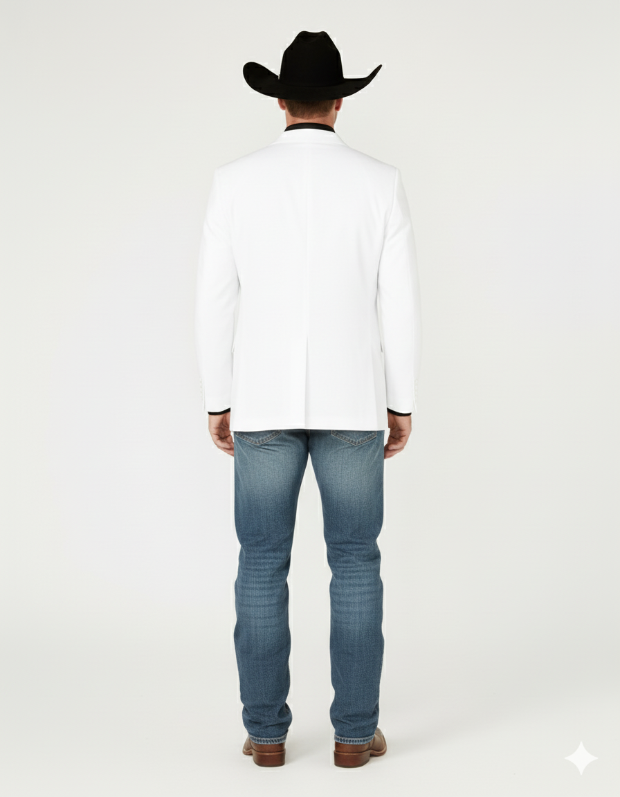 Mens White Western Blazer â€“ Classic Cowboy Style Sport Coat for Formal - Cowboy Jacket