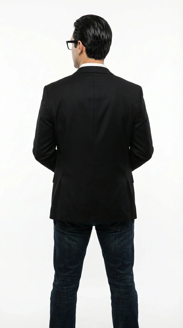 Mens Black Blazer – Clark Kent Inspired Smart Casual Office Blazer for Men Classic Everyday Formal Jacket