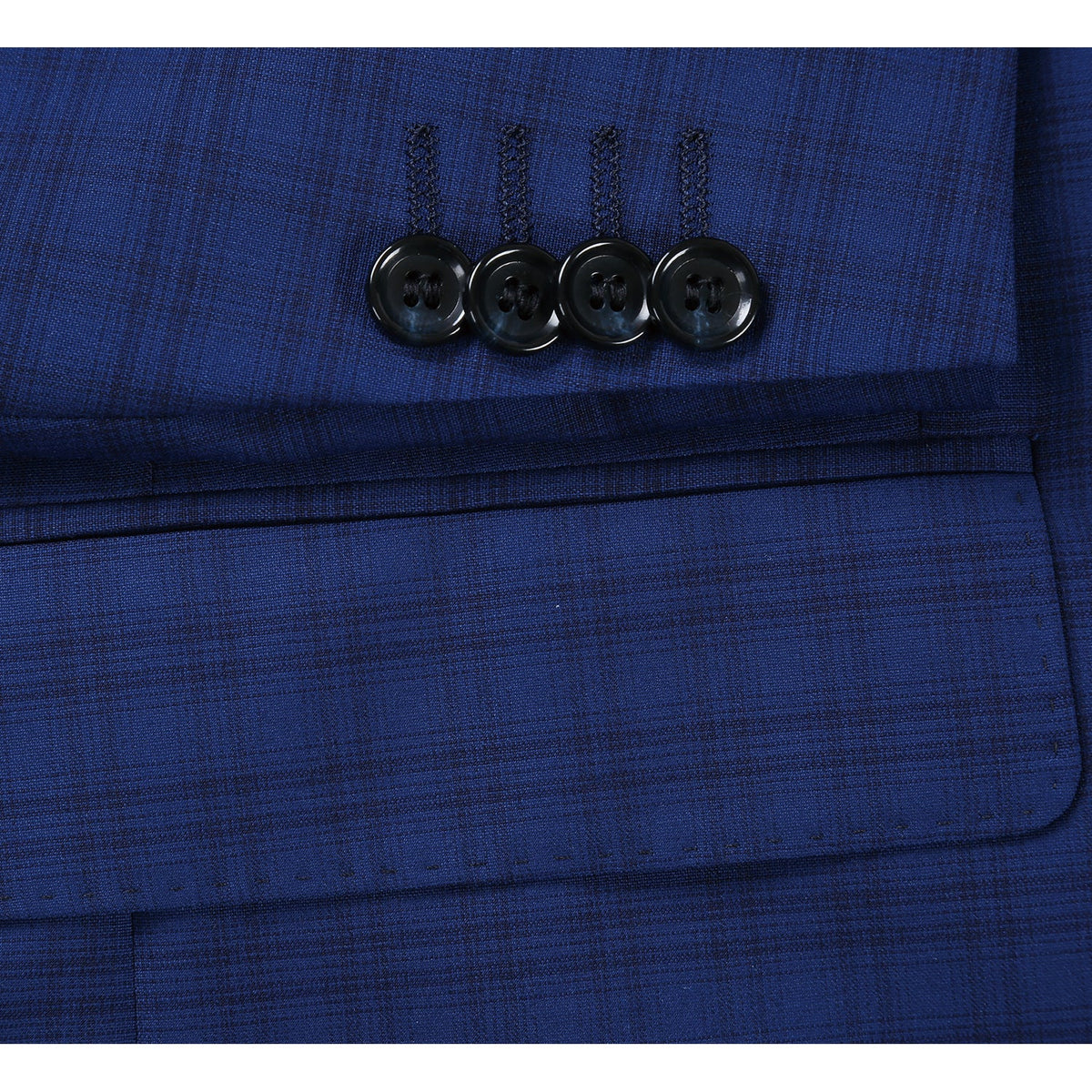564-2 Men's Classic Fit Wool Blend Checked Suit