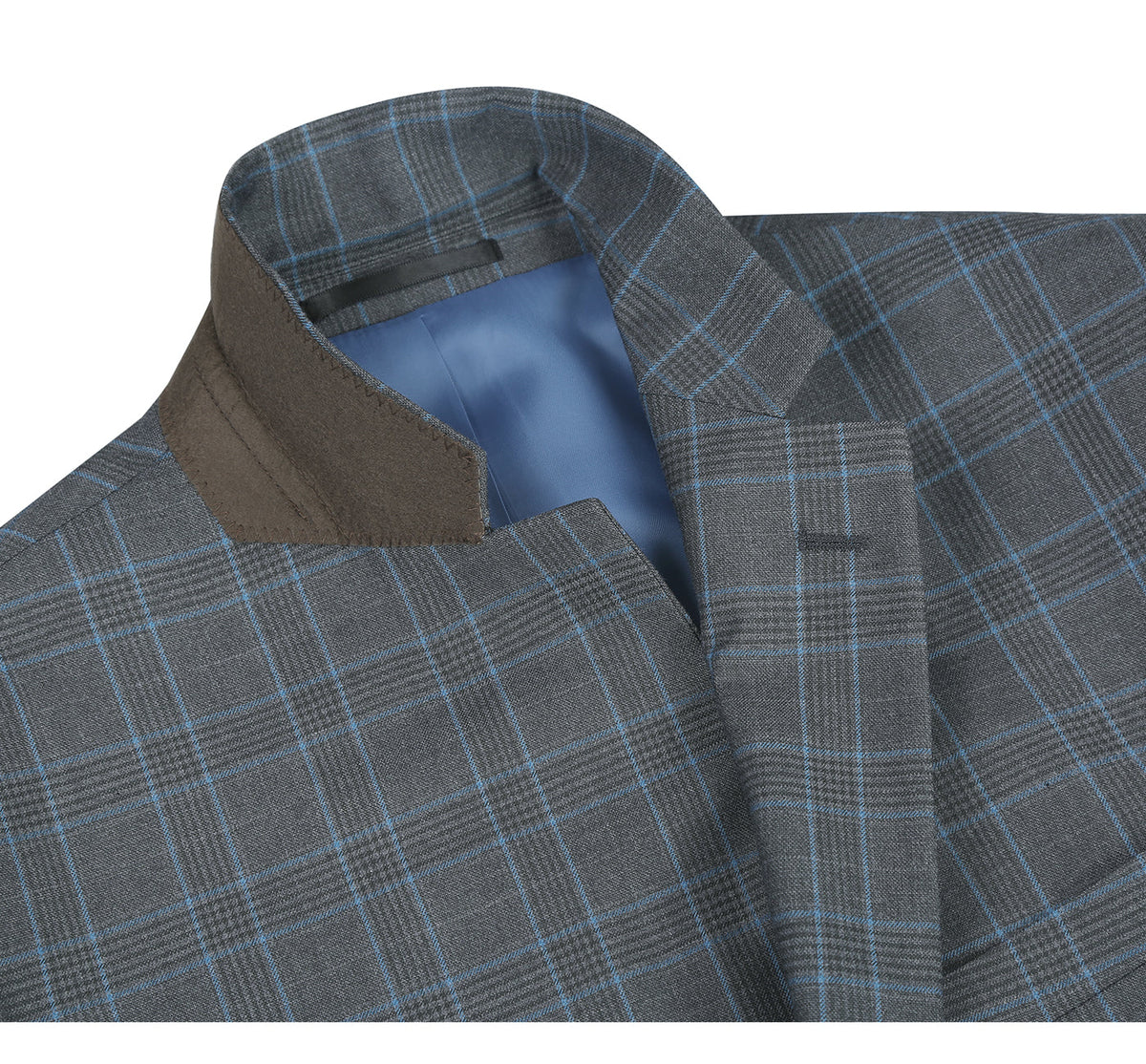 293-5 Men's Two Piece Classic Fit Windowpane Check Dress Suit