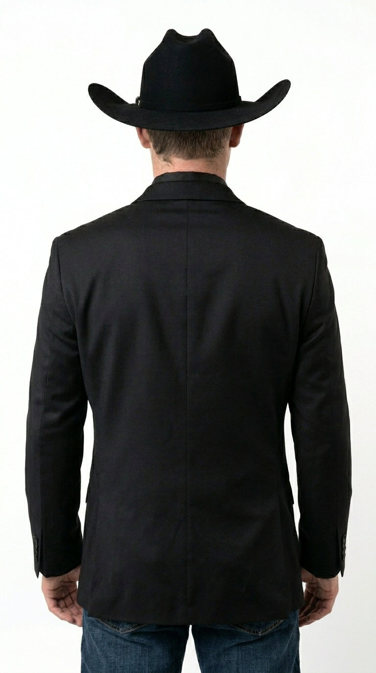 Men’s Black Tuxedo Western Blazer – Cowboy Style Formal Sport Coat Jacket for Dinner Jacket