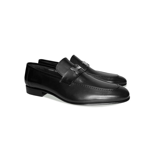 Corrente 5760 H Buckle Loafer Shoes - Black