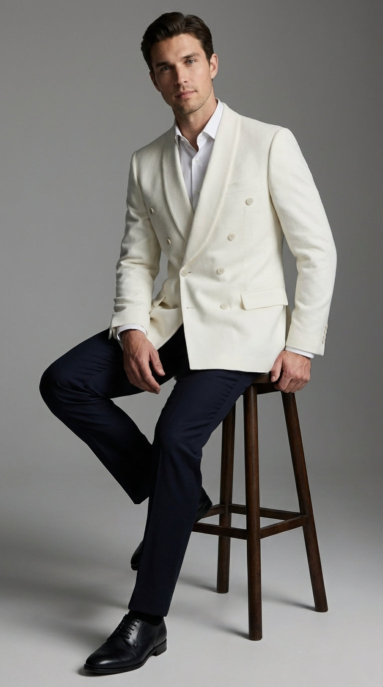 Mens Ivory Dinner Jacket Blazer – Elegant Ivory Cream Off White Formal Blazer Wedding Tuxedo Jacket Evening Wear