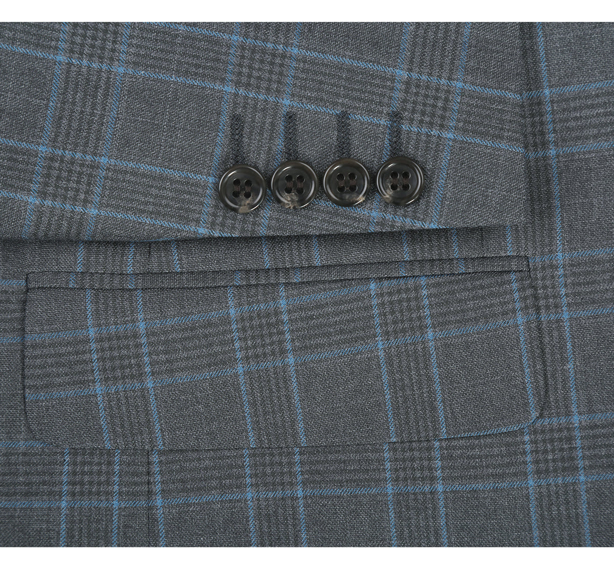 293-5 Men's Two Piece Classic Fit Windowpane Check Dress Suit