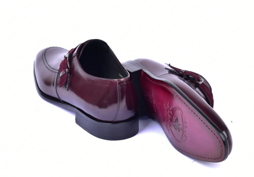 Corrente 6471 Leather Slip-On Monkstrap Shoe - Burgundy