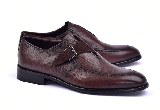 Corrente 6471 Leather Slip-On Monkstrap Shoe - Brown