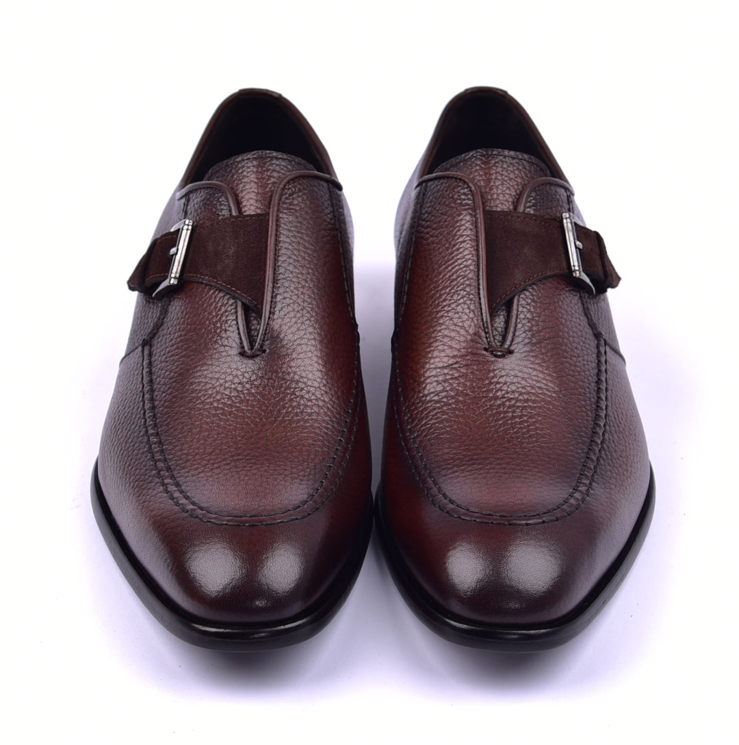 Corrente 6471 Leather Slip-On Monkstrap Shoe - Brown