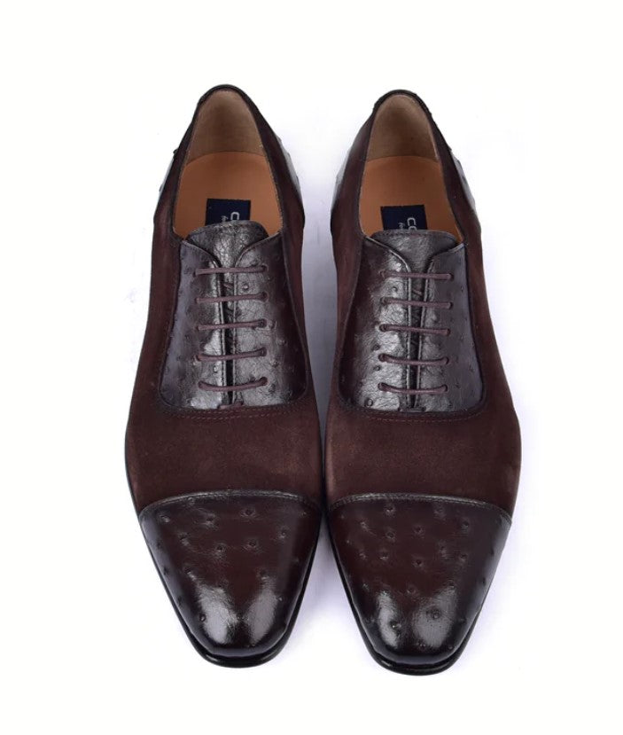 Corrente 6708 Cap-Toe Lace-Up Oxford - Brown