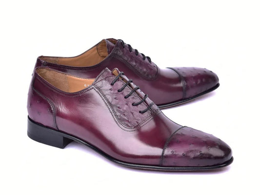 Corrente 6708 Cap-Toe Lace-Up Oxford - Burgundy