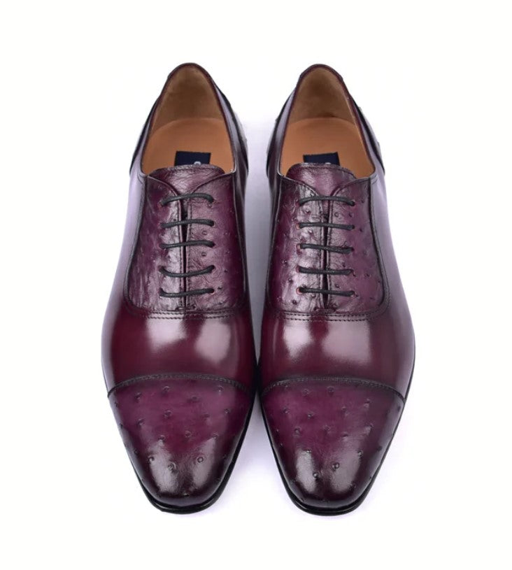 Corrente 6708 Cap-Toe Lace-Up Oxford - Burgundy