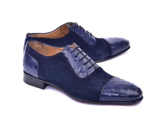 Corrente 6708 Cap-Toe Lace-Up Oxford - Navy