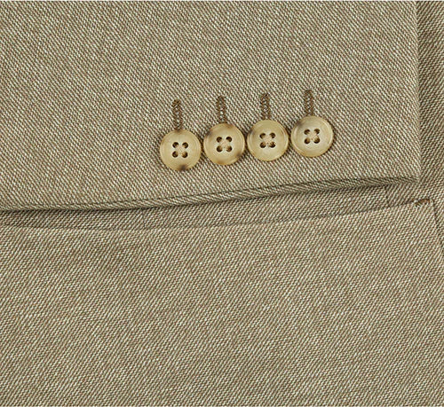 Half Canvas Slim Fit Blazer in Khaki
