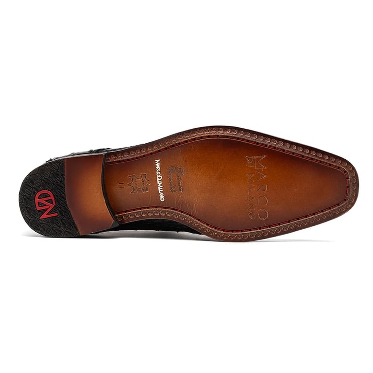 Marco Di Milano Trento Black Genuine Caiman Crocodile Slip-On