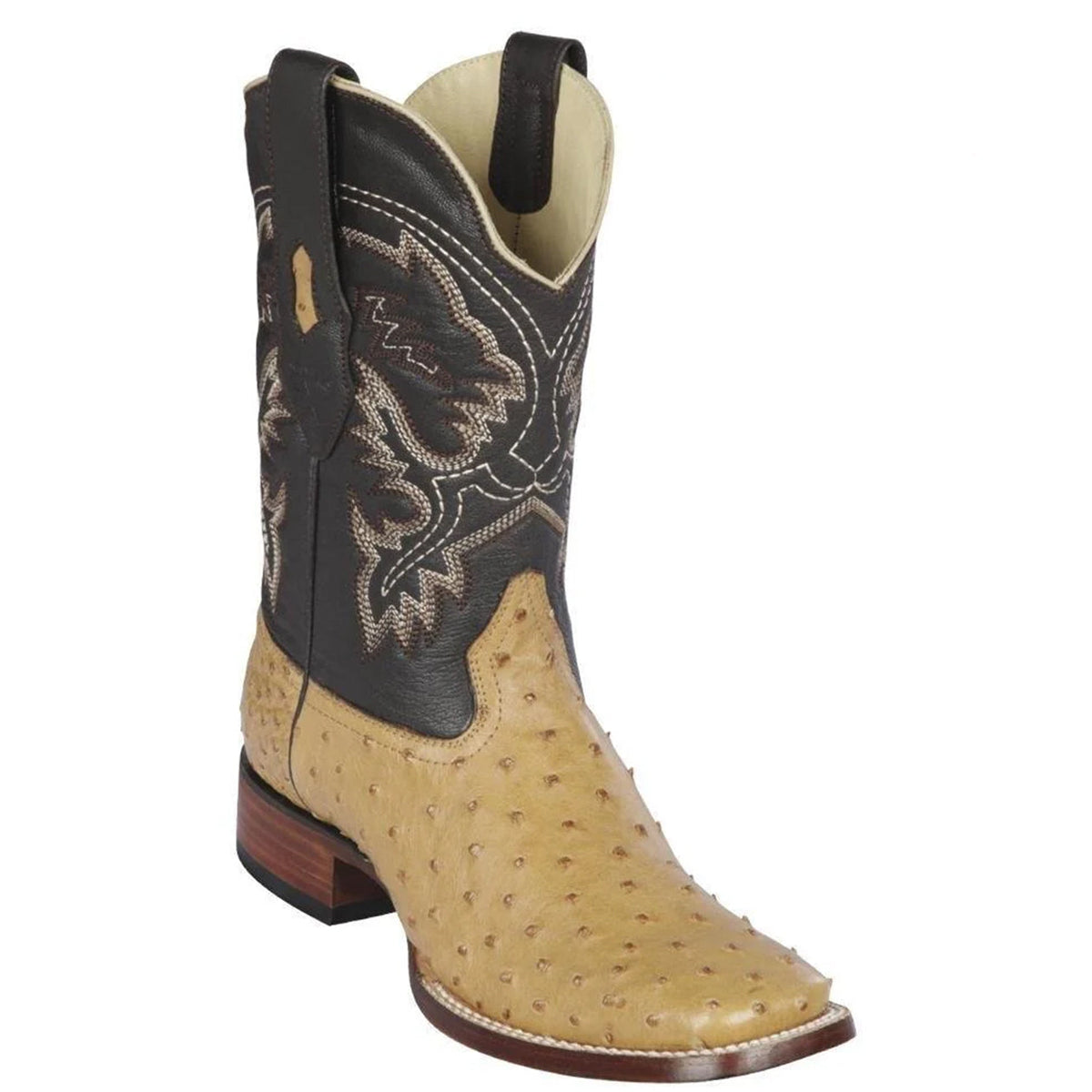 Antique Saddle Ostrich Square Toe Boots
