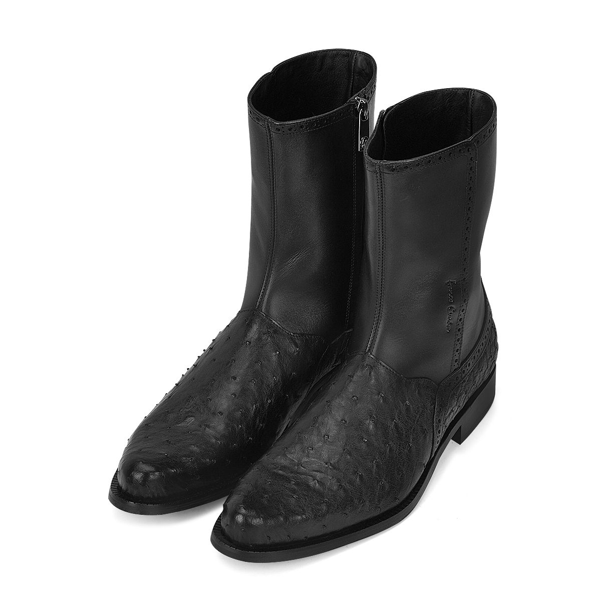 Los Altos Brand Men's Ostrich Short Dress Boots