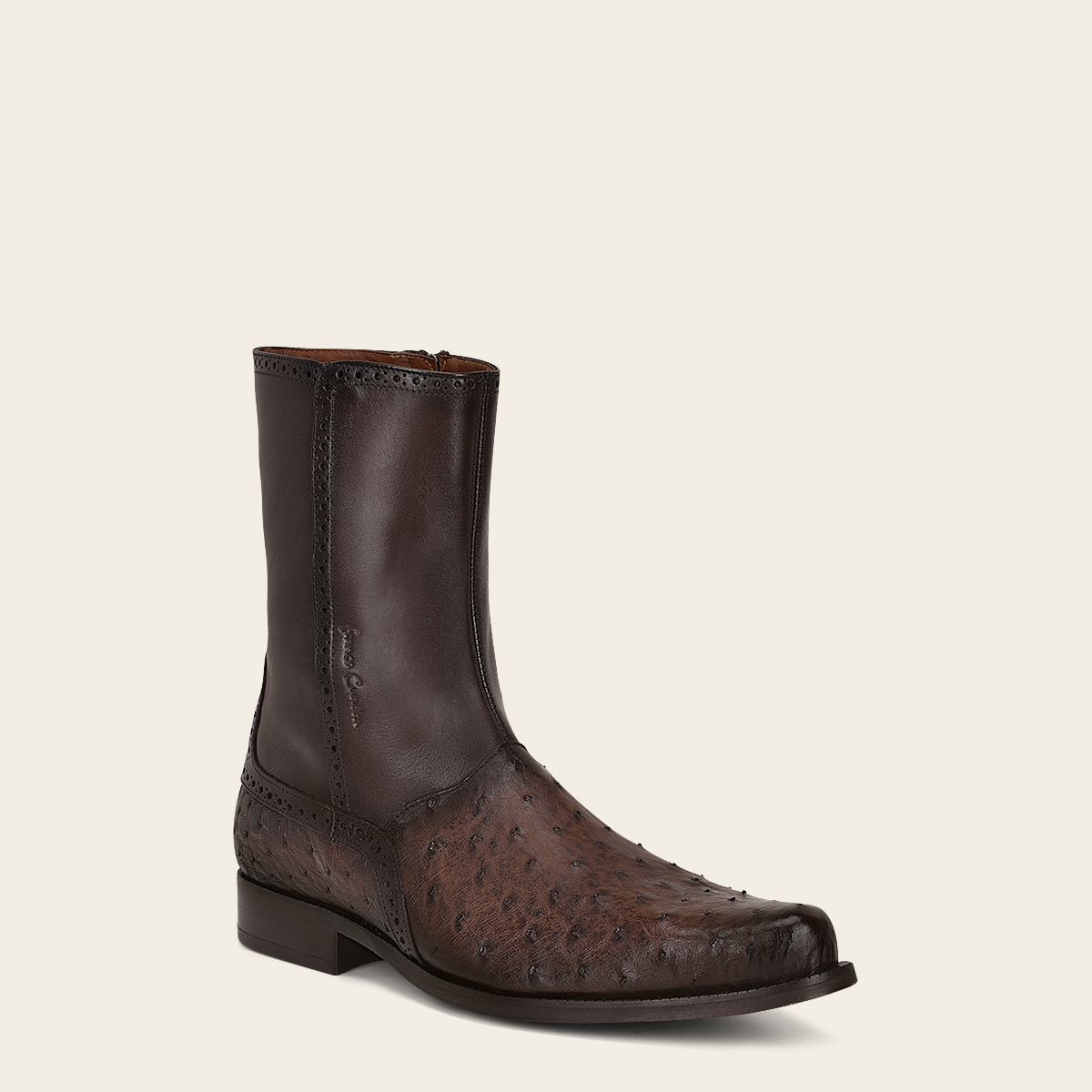 Los Altos Brand Men's Ostrich Short Dress Boots