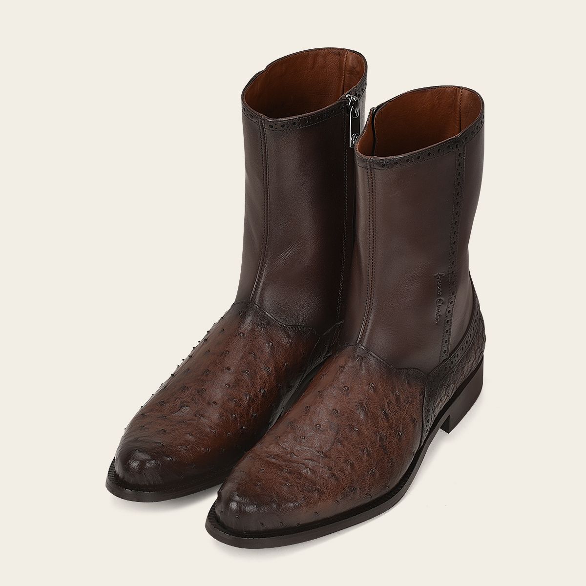 Los Altos Brand Men's Ostrich Short Dress Boots