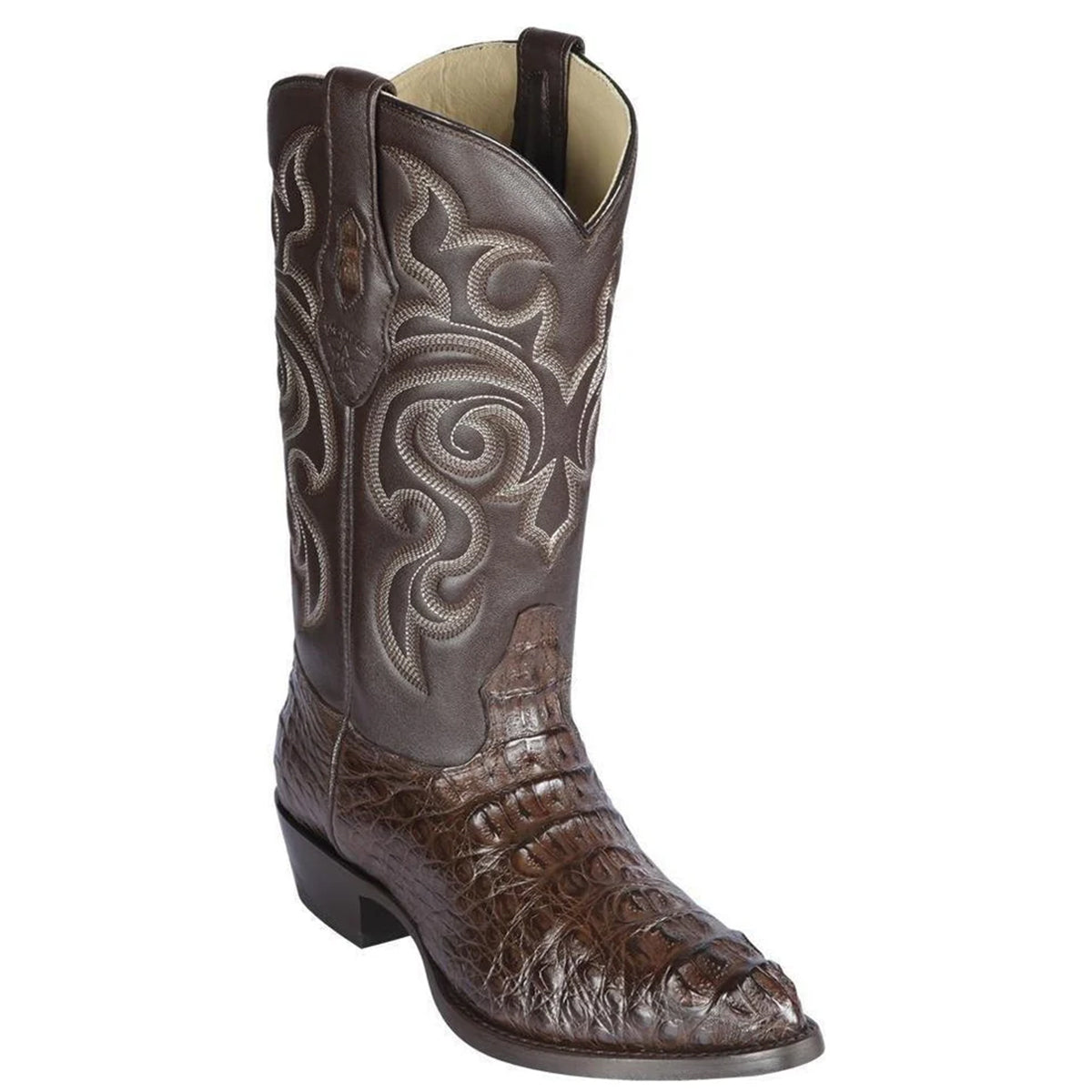 Brown Hornback Caiman Cowboy Boots J-Toe