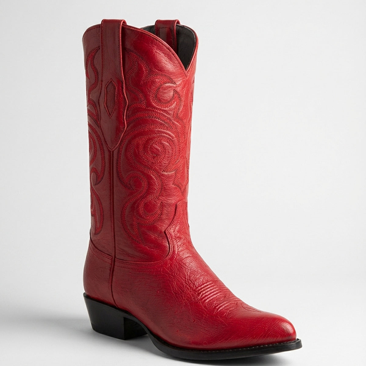 Mens Los Altos Boots Smooth Ostrich Red Cowboy Boots J-Toe