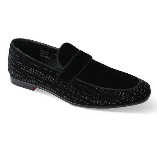 Vincent Velvet Rhinestone sequin Slip-On Smoking Loafers