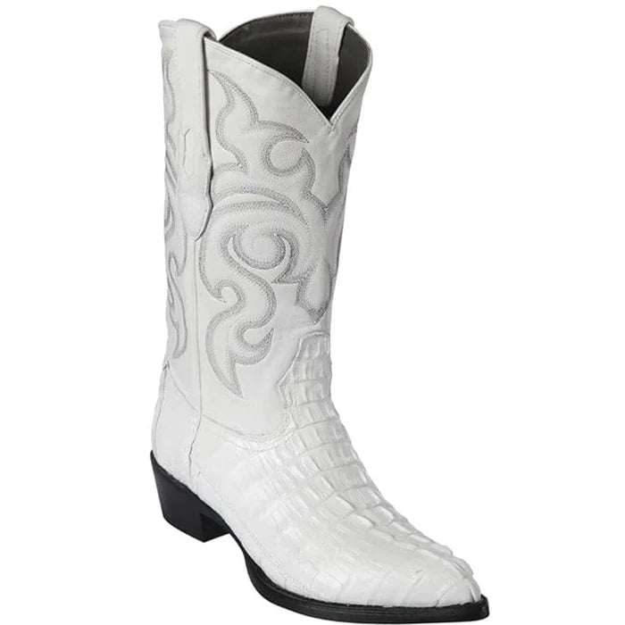 Los Altos Boots - Mens Dress Cowboy Boot - Low Priced  White Crocodile Boots- in White-New Designer Collection