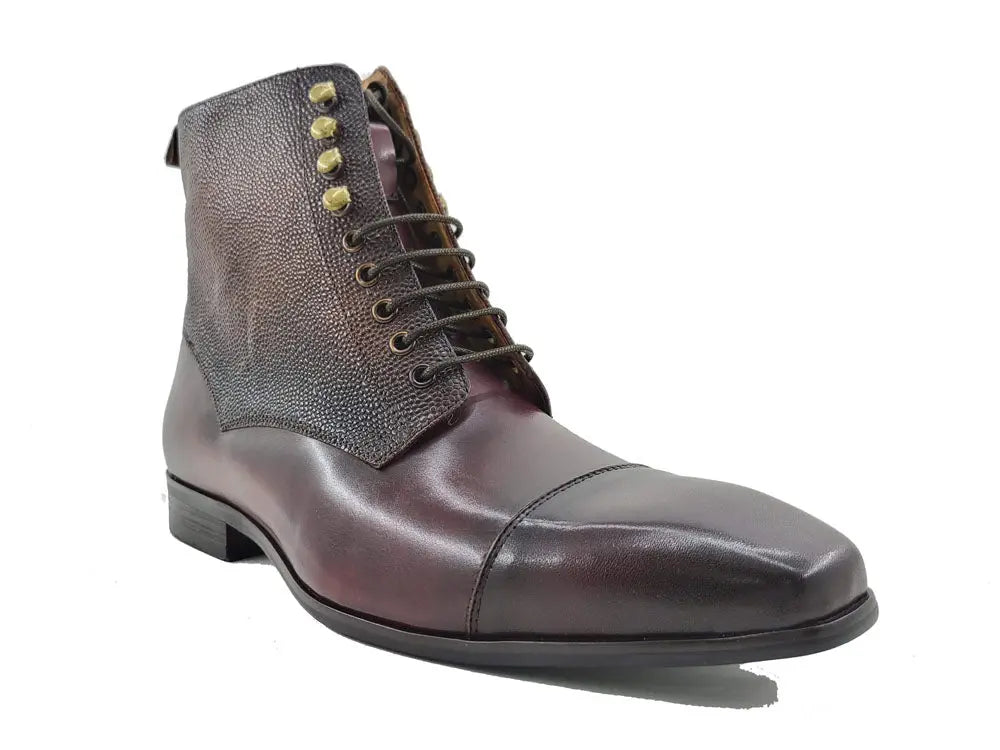 Carrucci Brogue Cap Toe Leather Boot