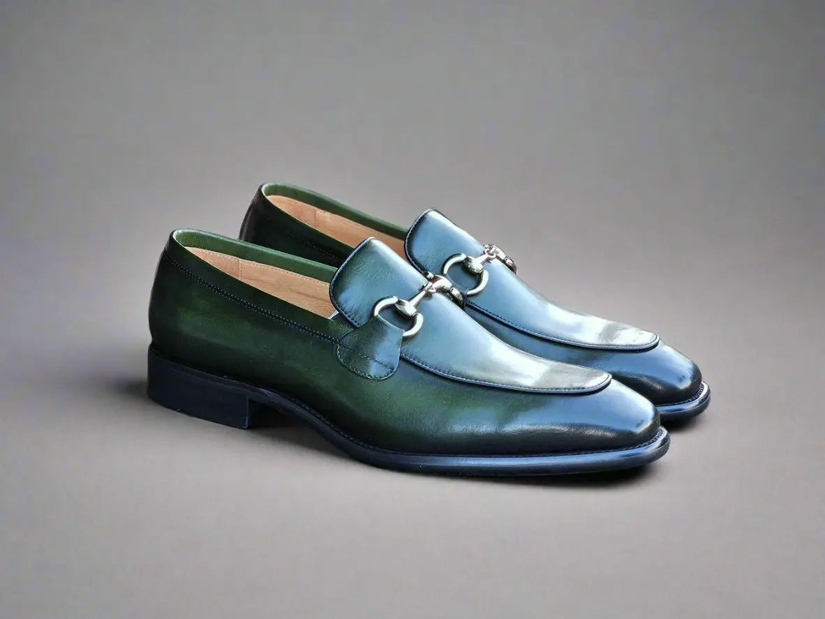 Carrucci Burnished Calfskin Horsebit Loafer