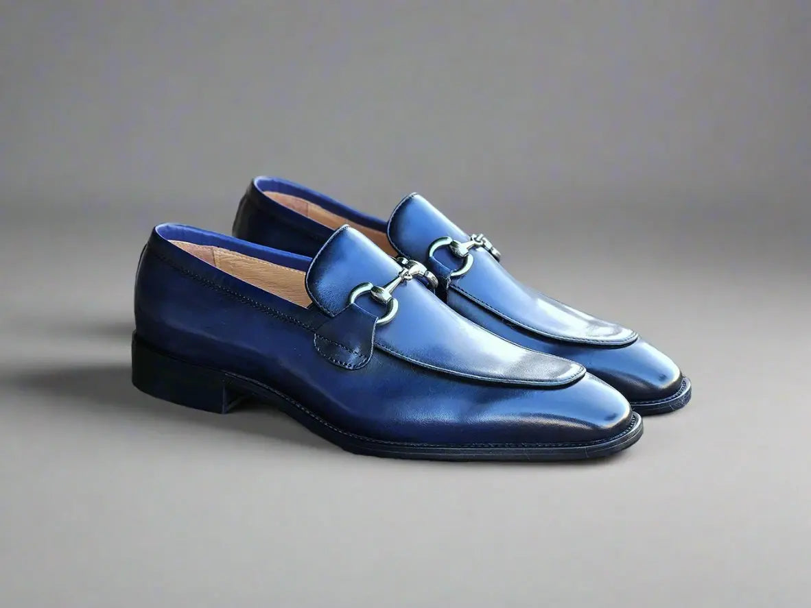 Carrucci Burnished Calfskin Horsebit Loafer