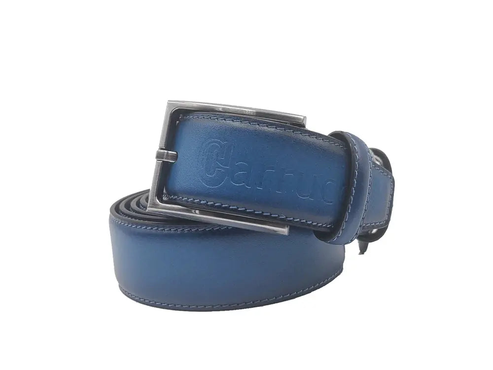 Carrucci Burnished Calfskin Leather Belt