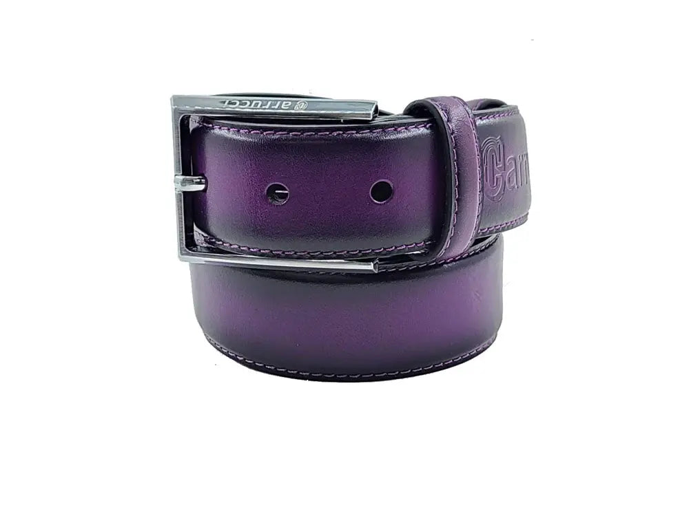 Carrucci Burnished Calfskin Leather Belt