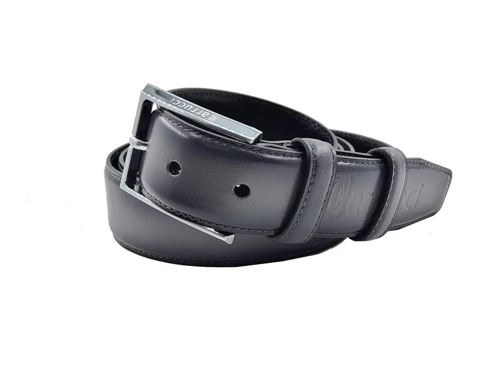 Carrucci Burnished Calfskin Leather Belt