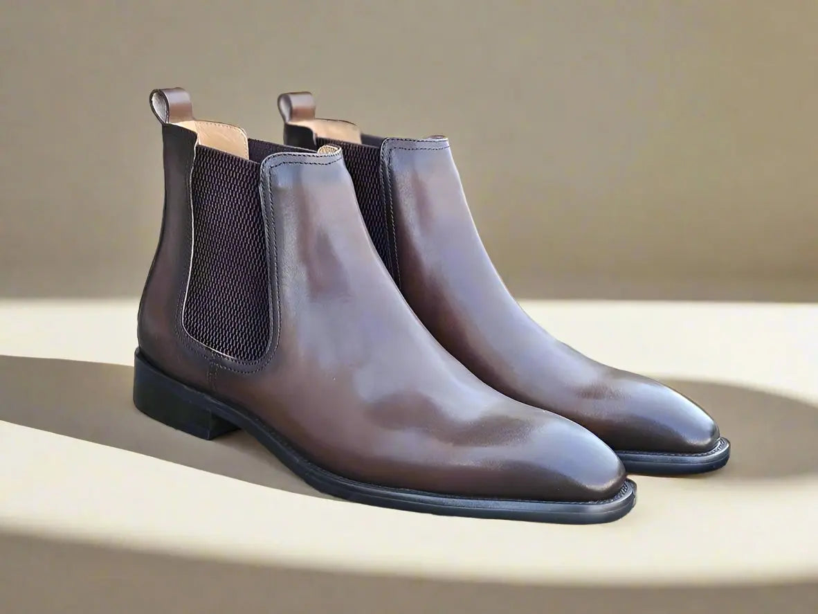Carrucci Calfskin Leather Chelsea Boot