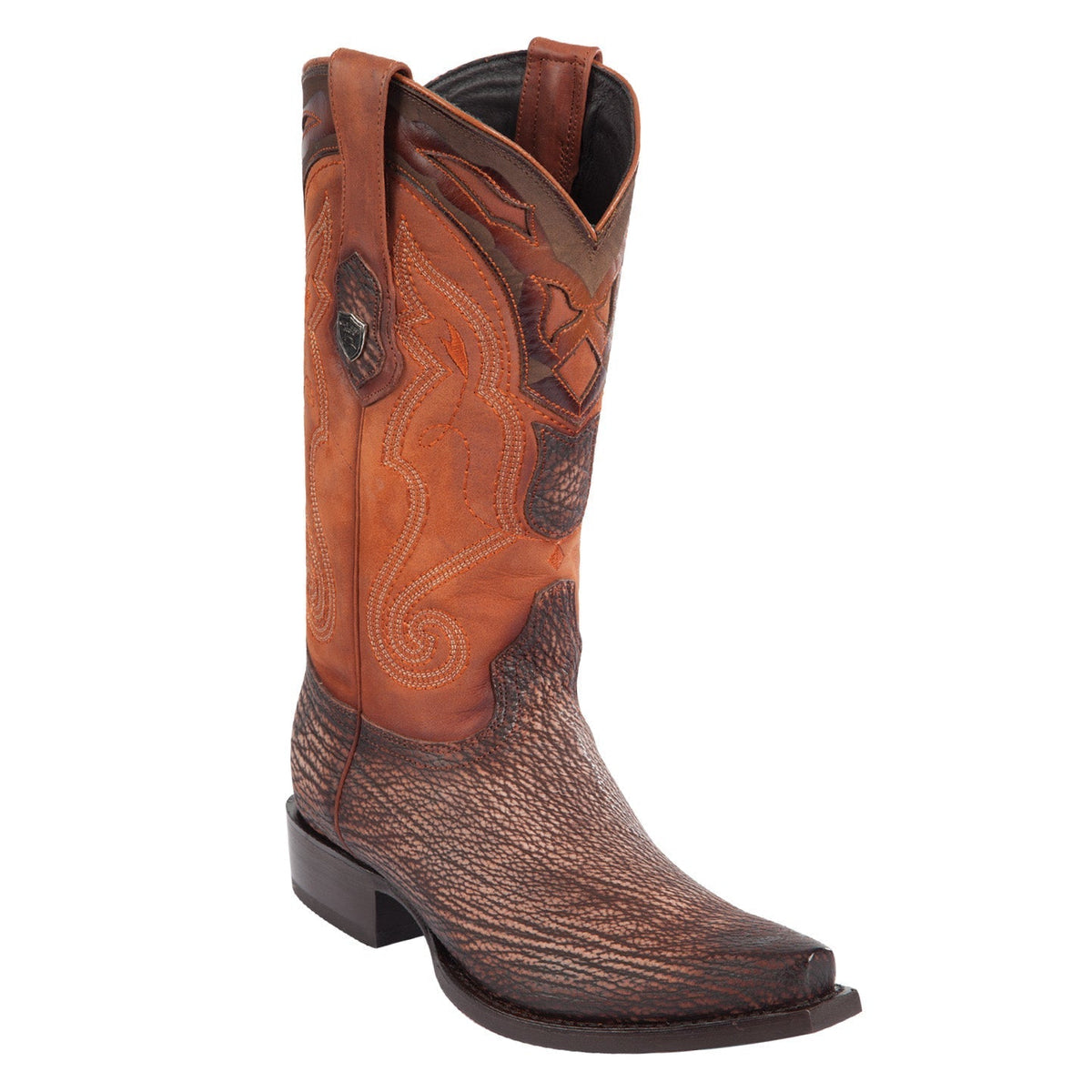 Men’s Shark Skin Cowboy Boots, Western Exotic Boots in Brown, Sand and Cognac