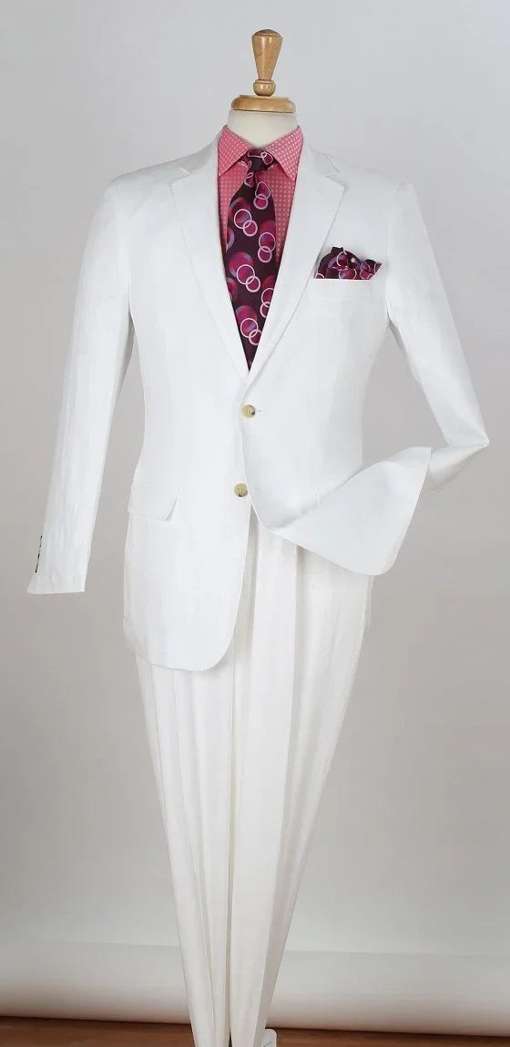 Apollo King Men's 2pc Executive Suit 100% Linen