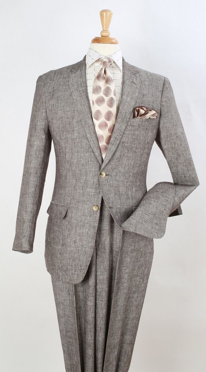 Apollo King Men's 2pc Executive Suit 100% Linen