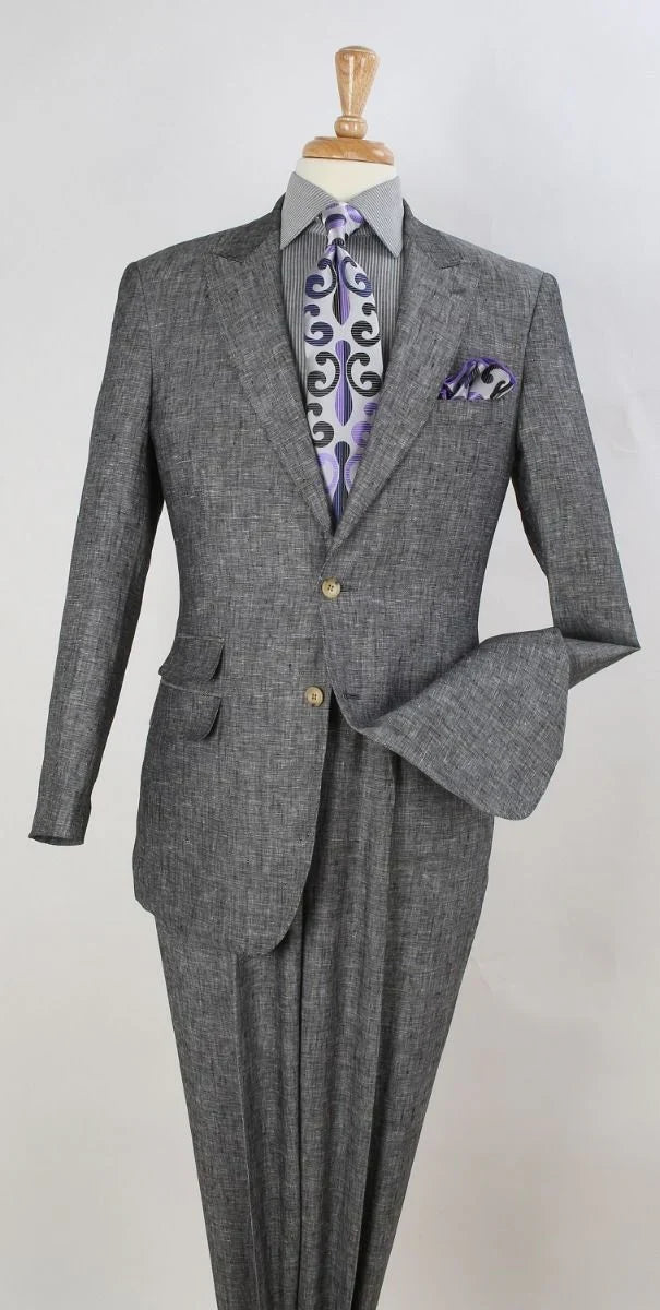 Apollo King Men's 2pc Executive Suit 100% Linen